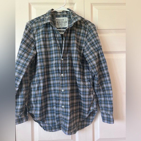 Frank & Eileen Tops - Frank & Eileen “Frank” Blue Green Yellow Plaid Shirt Medium